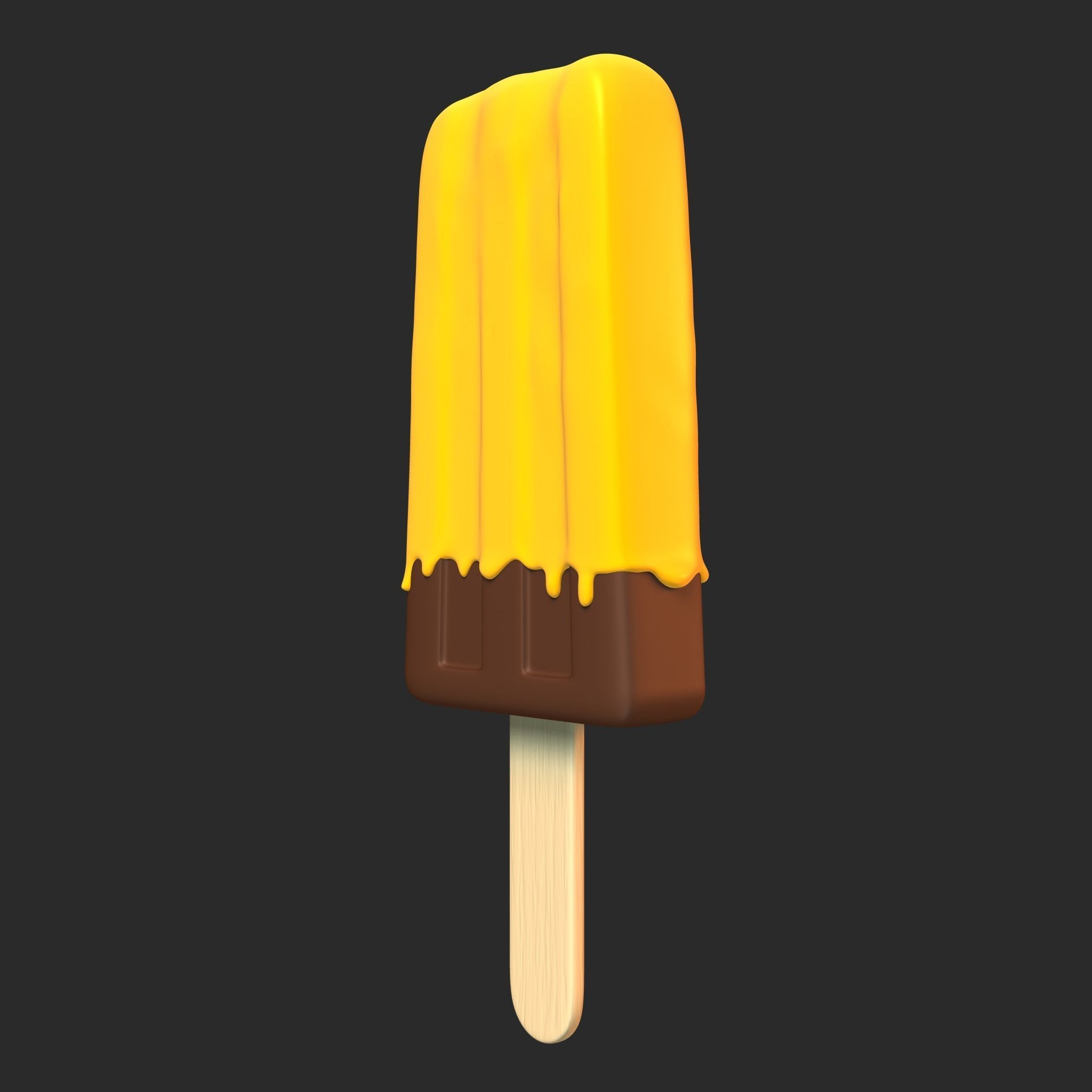Ice Cream Bar Mango Low-poly 3D model_4