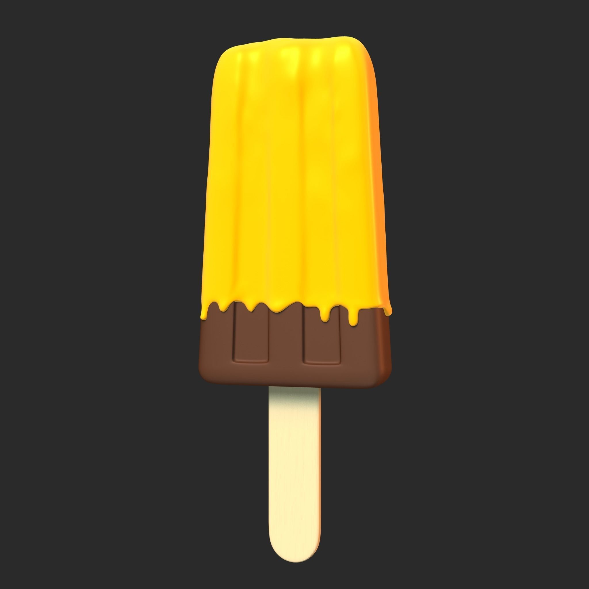 Ice Cream Bar Mango Low-poly 3D model_5