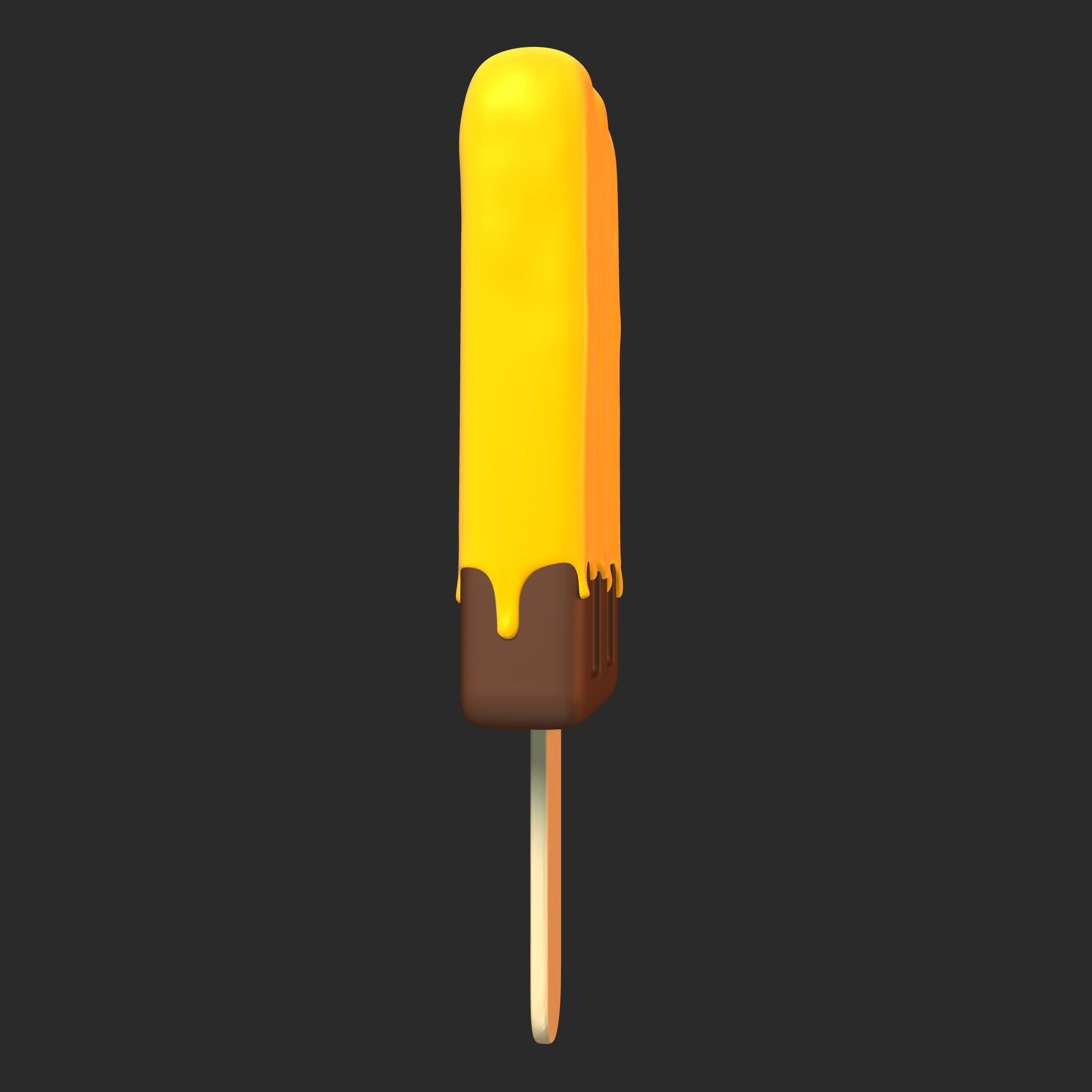 Ice Cream Bar Mango Low-poly 3D model_8