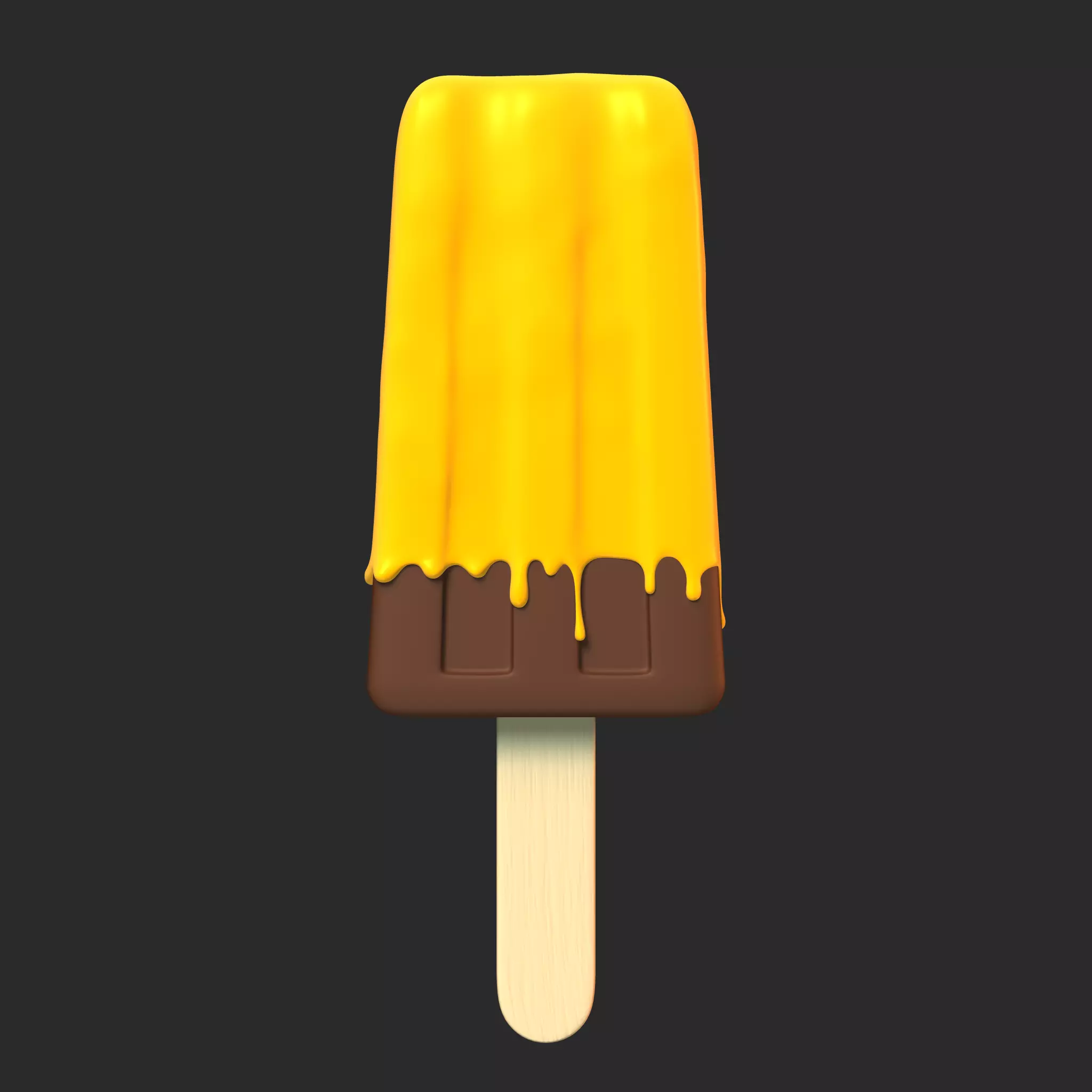 Ice Cream Bar Mango Low-poly 3D model_0
