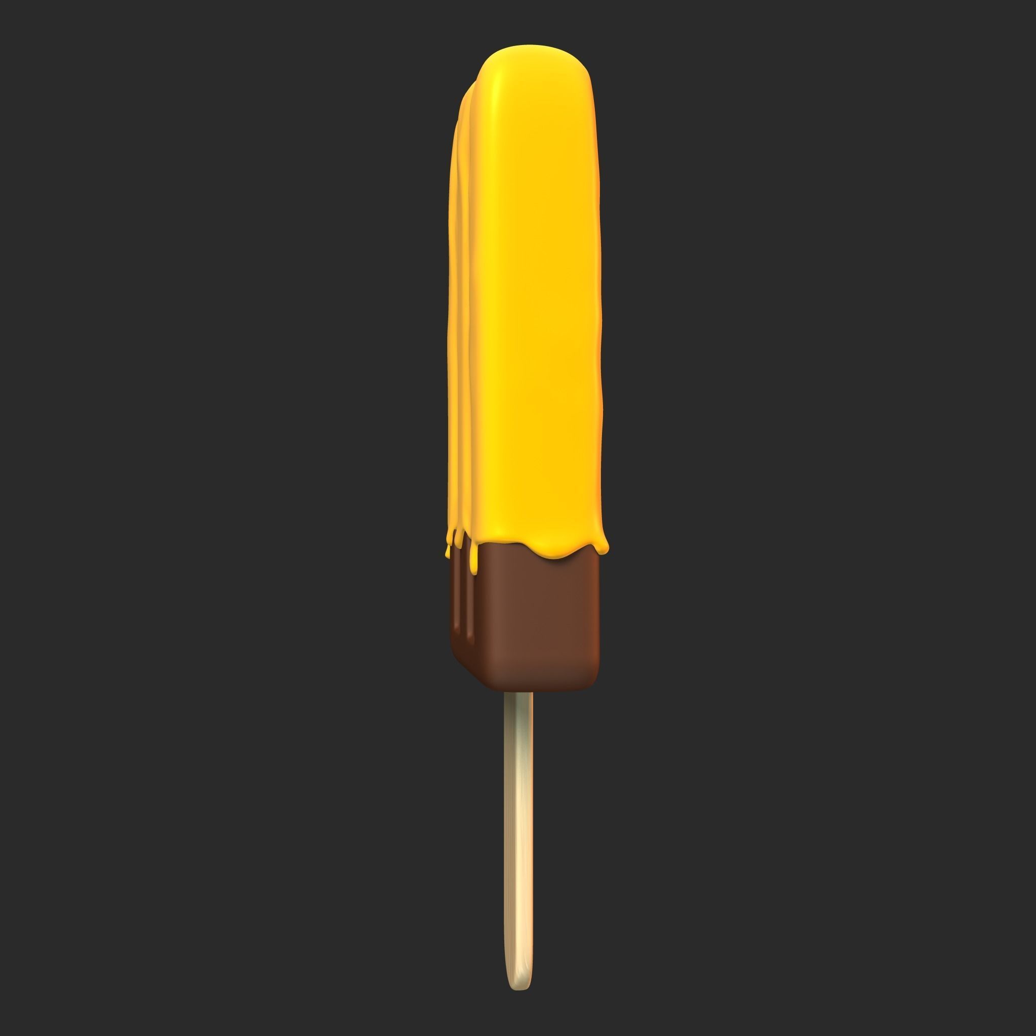 Ice Cream Bar Mango Low-poly 3D model_3