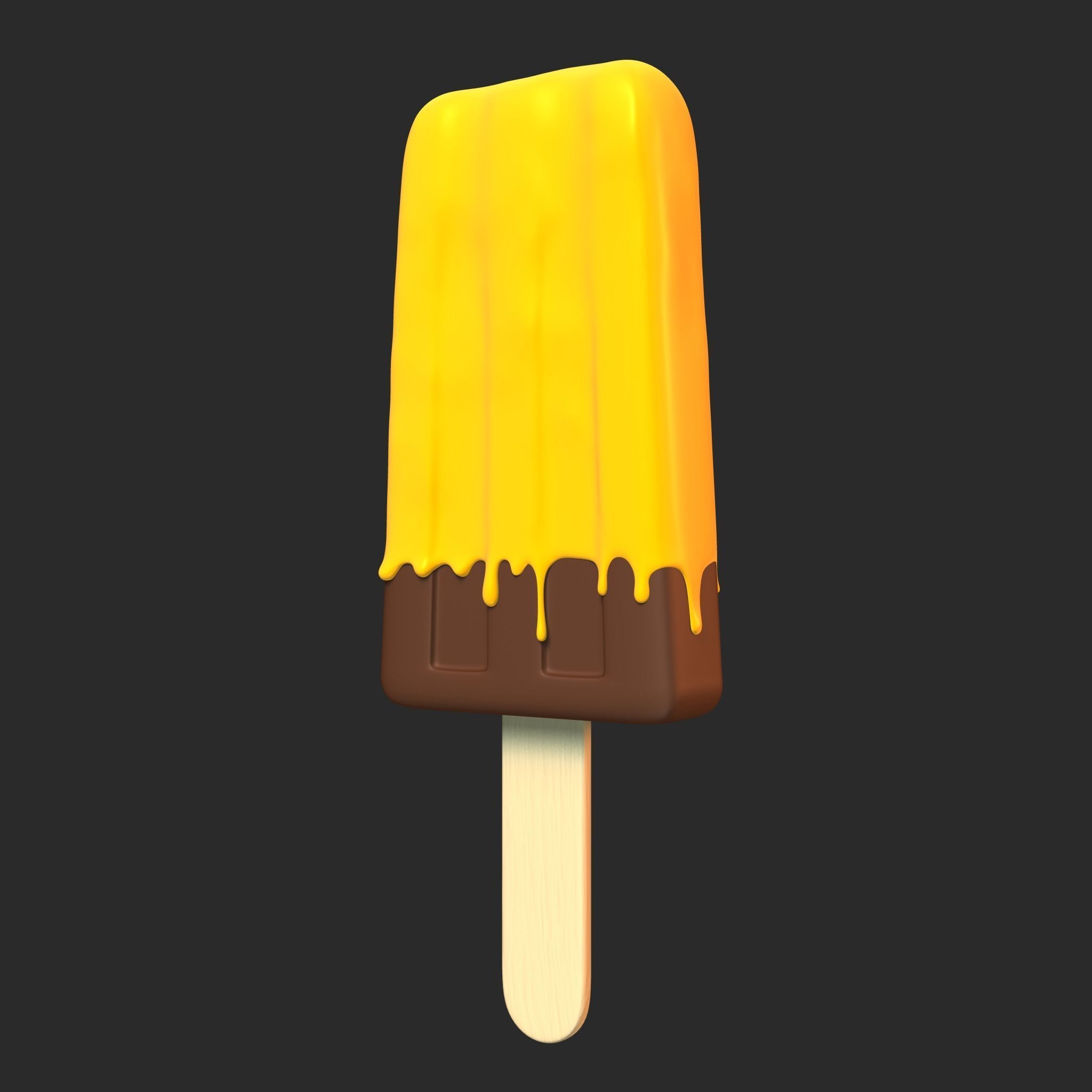 Ice Cream Bar Mango Low-poly 3D model_10