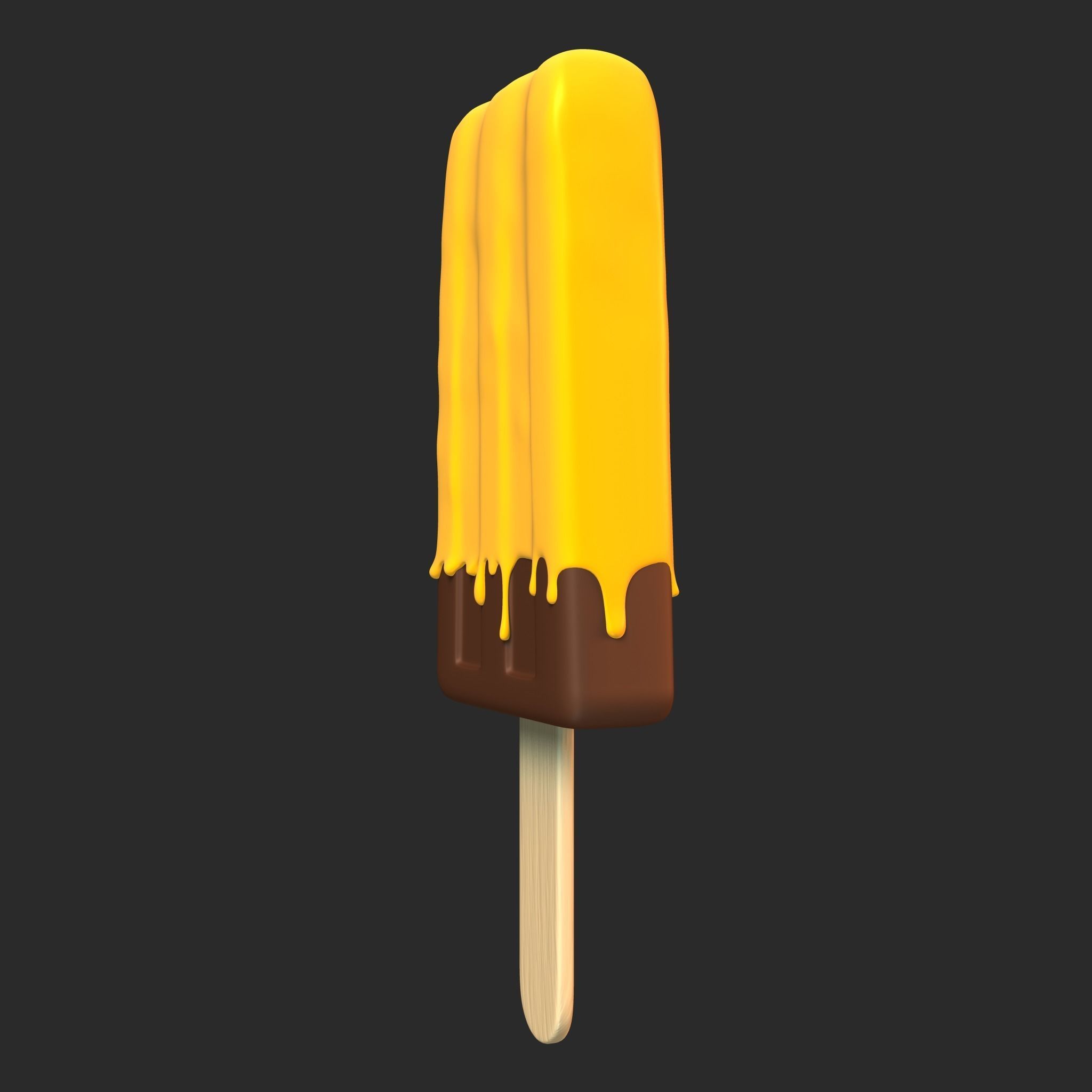 Ice Cream Bar Mango Low-poly 3D model_9