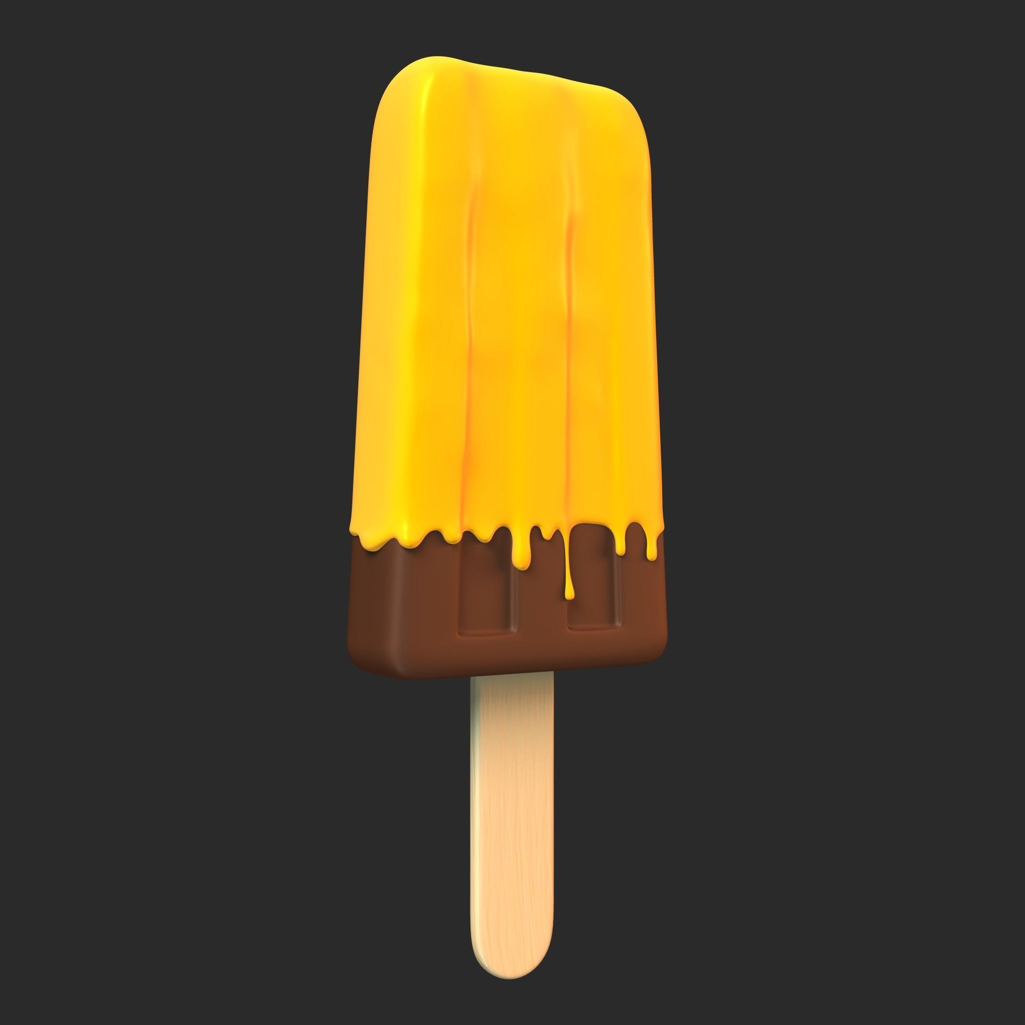 Ice Cream Bar Mango Low-poly 3D model_1