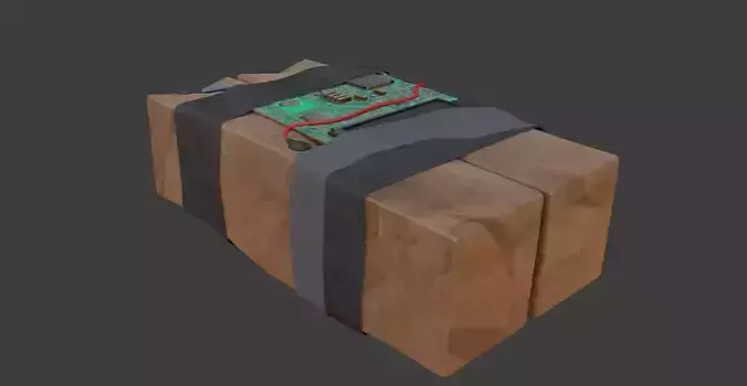 c4 explosive bomb made in blender 3D model