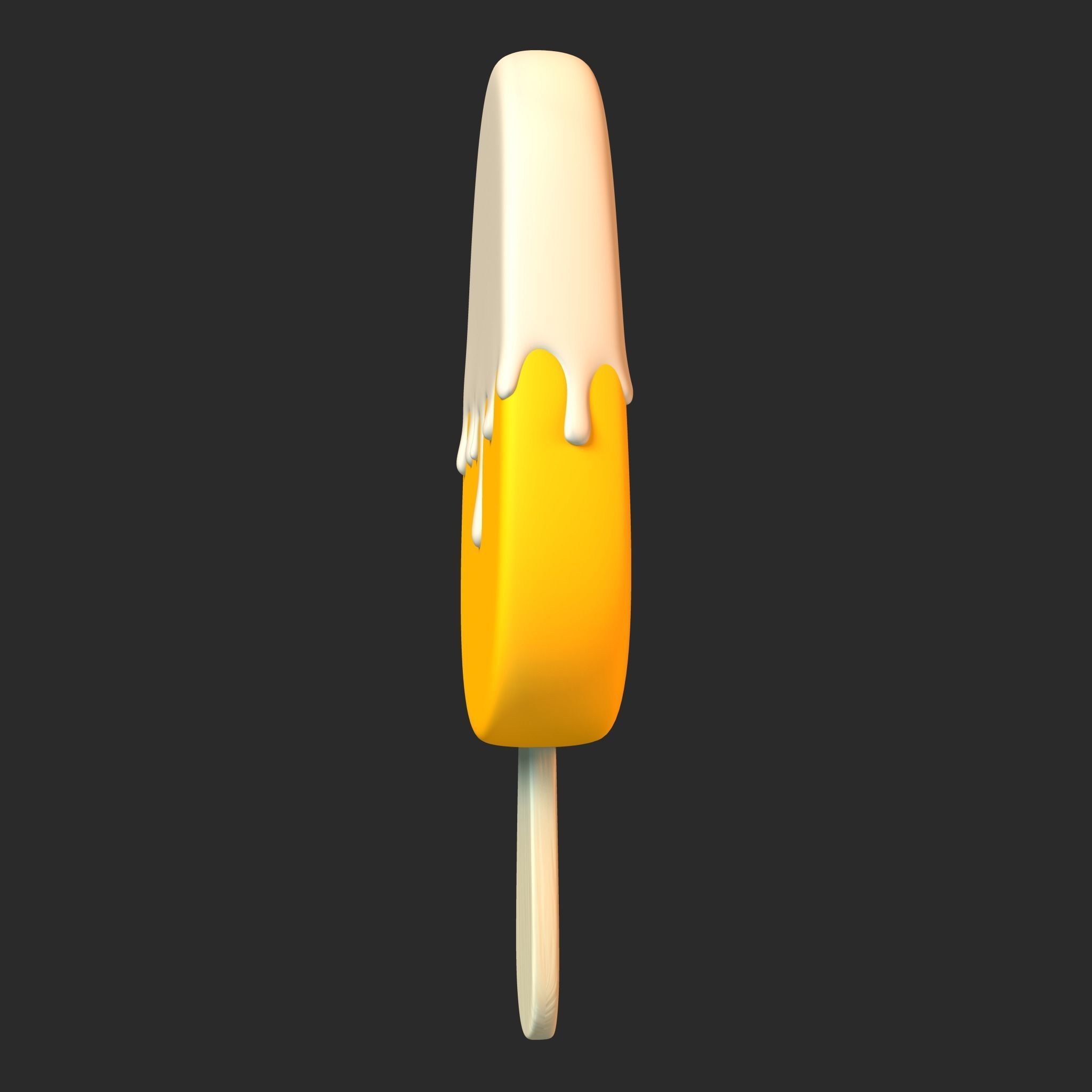 Ice Cream Bar Orange Low-poly 3D model_5