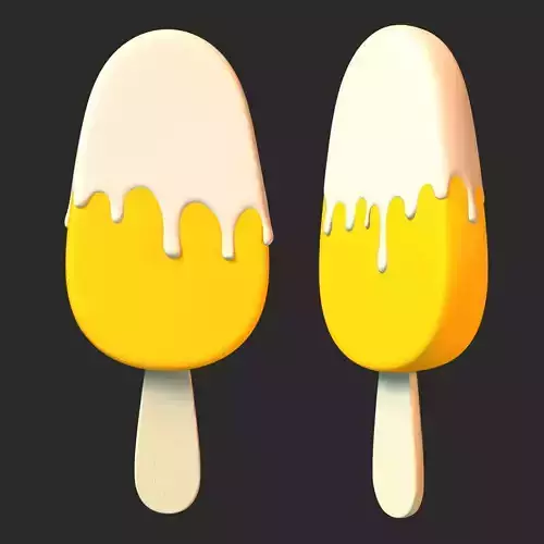 Ice Cream Bar Orange Low-poly 3D model