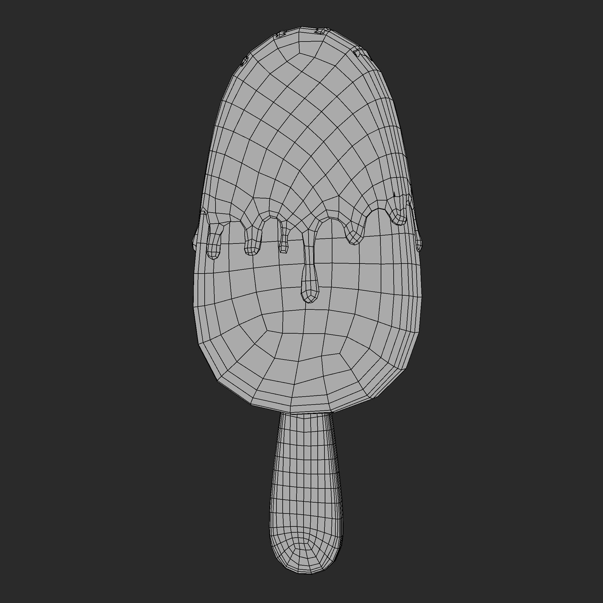 Ice Cream Bar Orange Low-poly 3D model_18