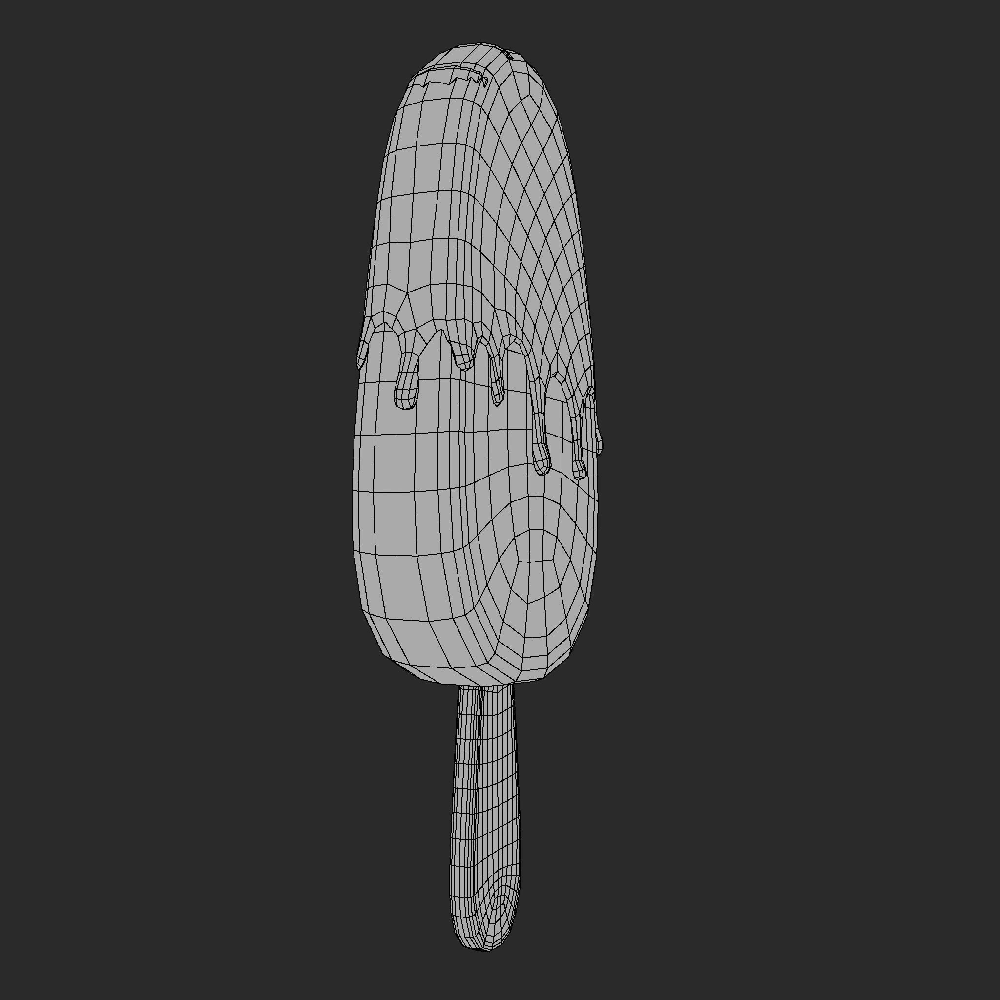 Ice Cream Bar Orange Low-poly 3D model_15