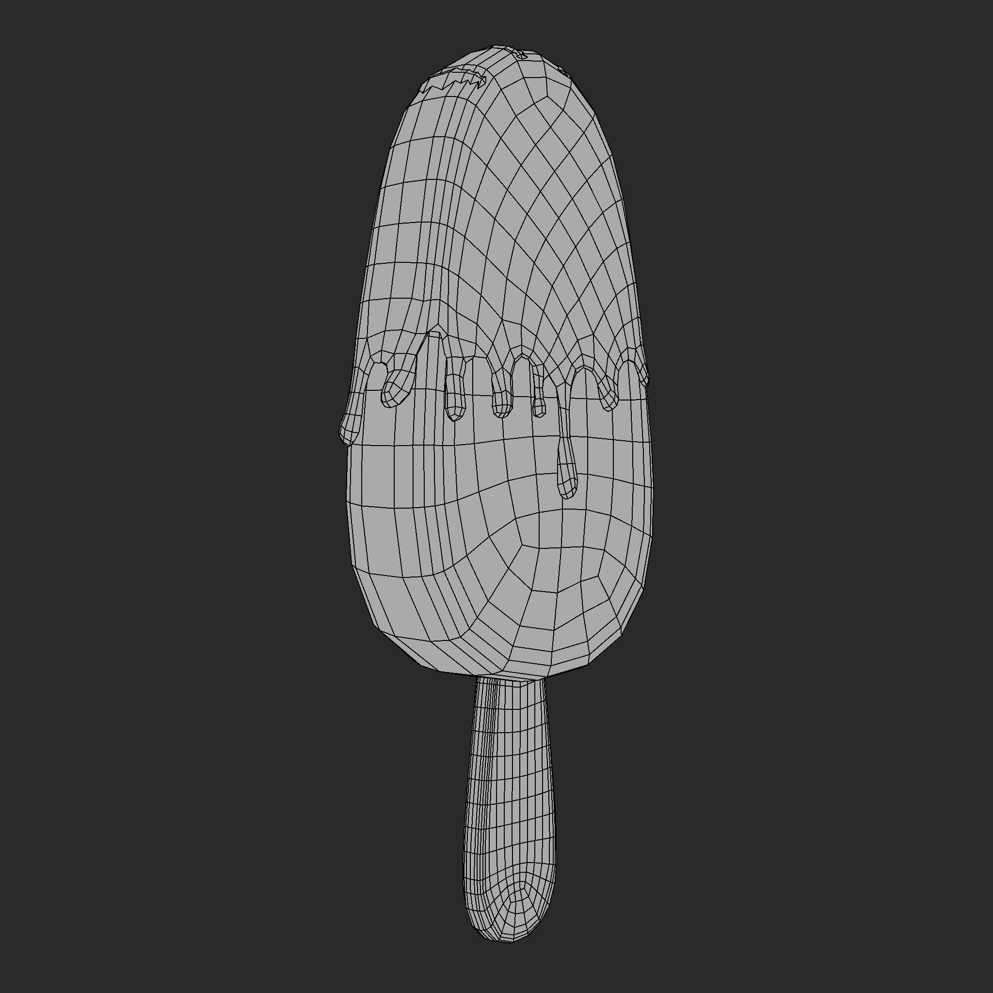 Ice Cream Bar Orange Low-poly 3D model_20