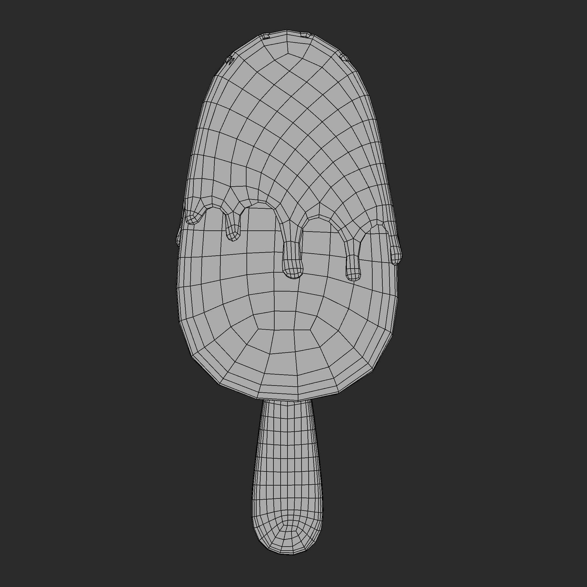 Ice Cream Bar Orange Low-poly 3D model_13