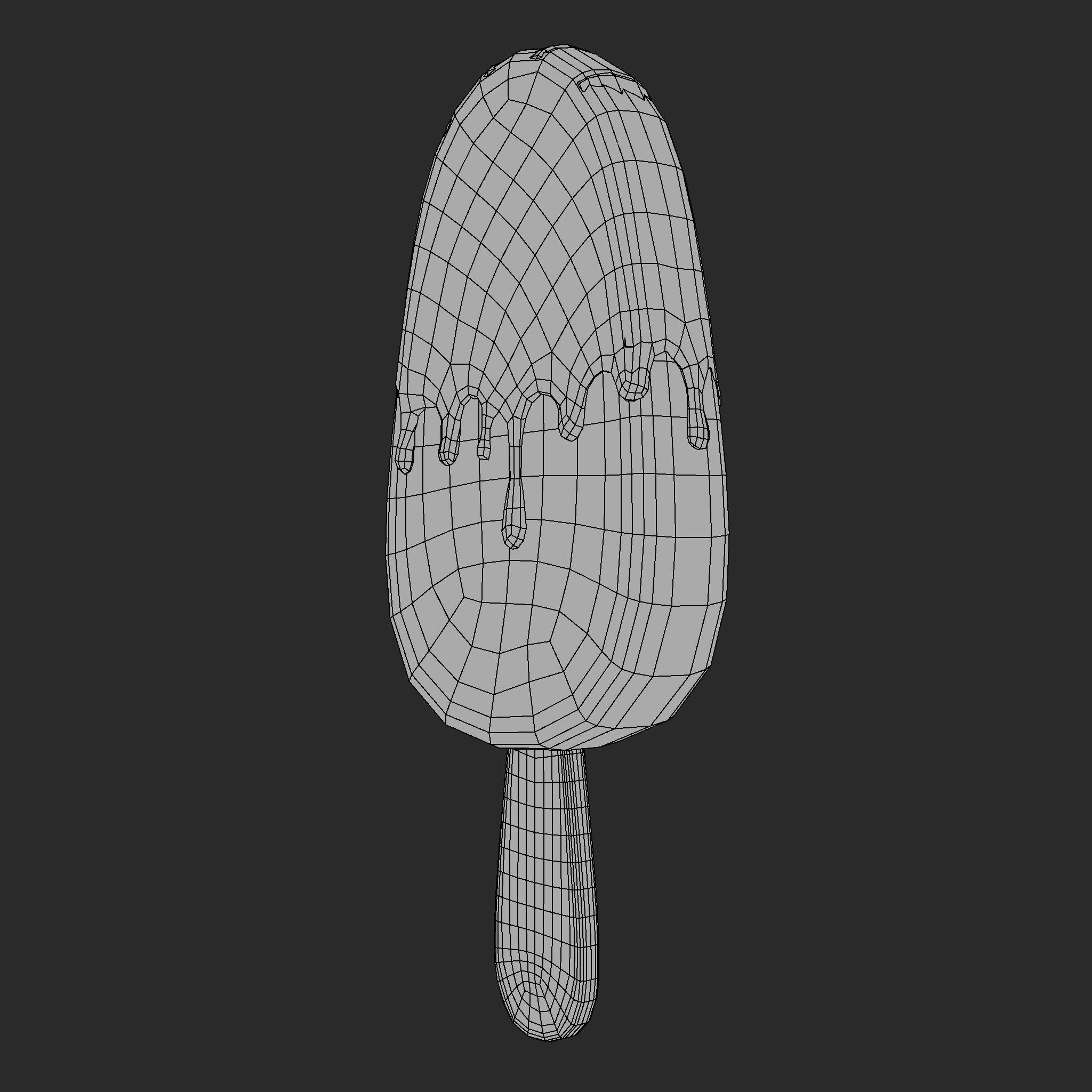 Ice Cream Bar Orange Low-poly 3D model_17