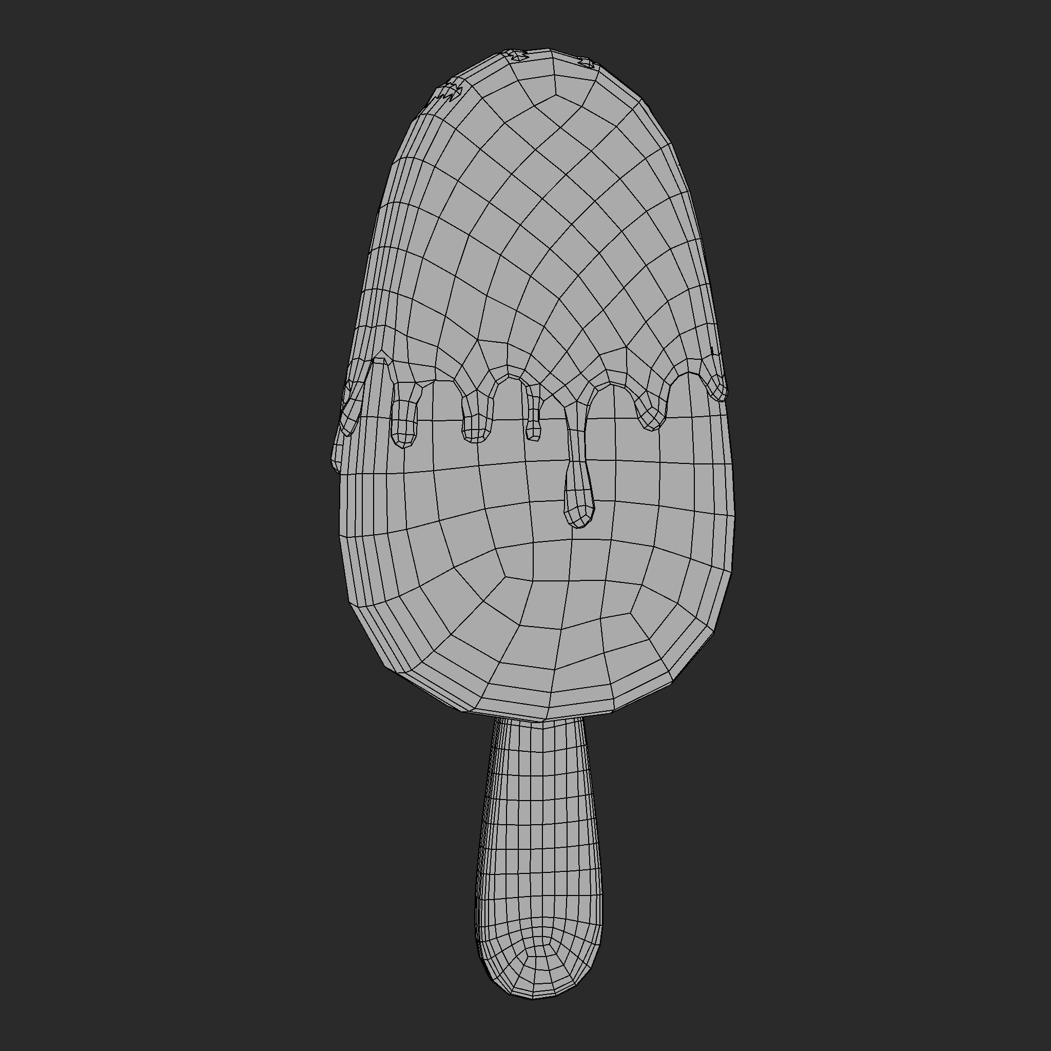 Ice Cream Bar Orange Low-poly 3D model_19