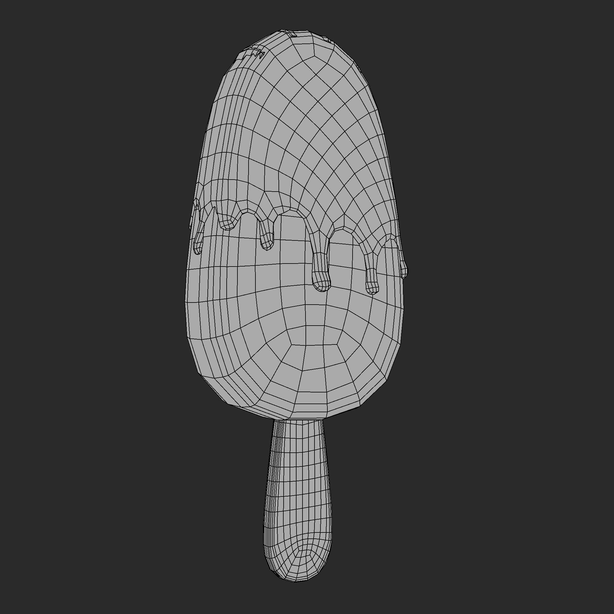 Ice Cream Bar Orange Low-poly 3D model_14