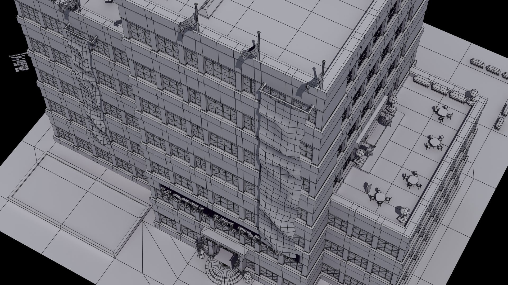 Hotel Full Interior Low-poly 3D model_48