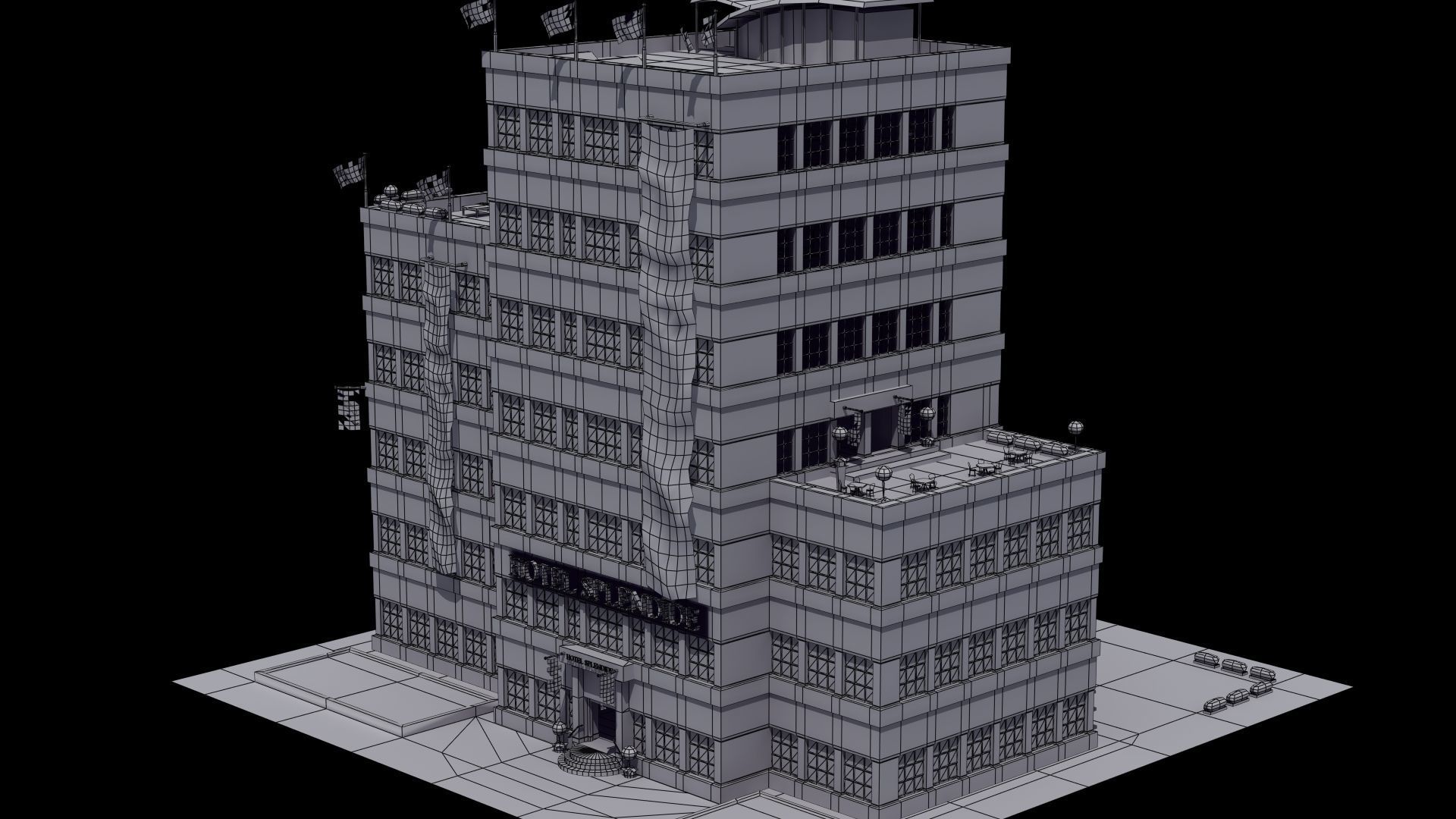 Hotel Full Interior Low-poly 3D model_25