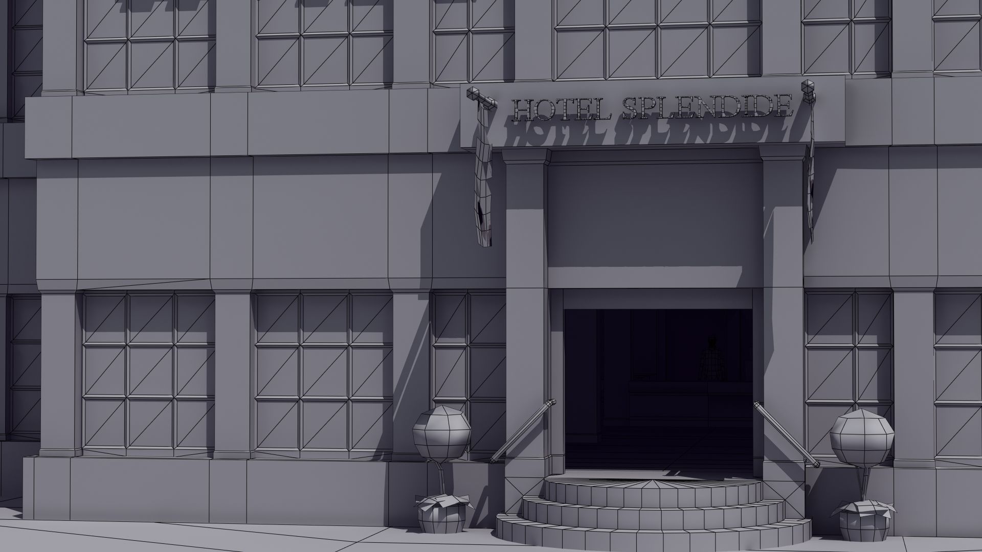 Hotel Full Interior Low-poly 3D model_50