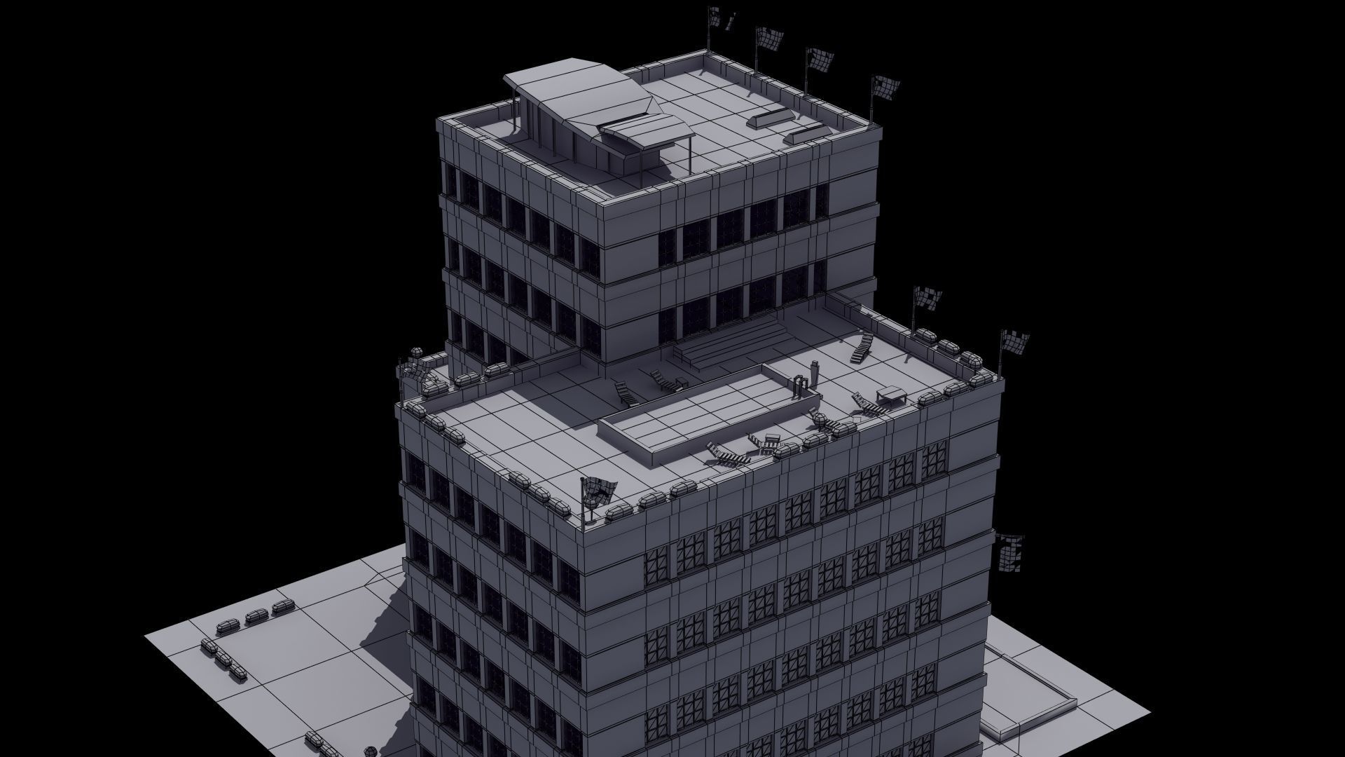 Hotel Full Interior Low-poly 3D model_30