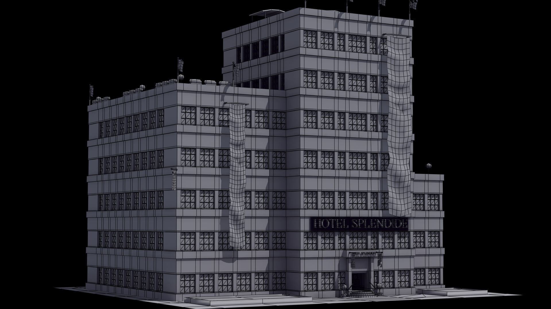 Hotel Full Interior Low-poly 3D model_42