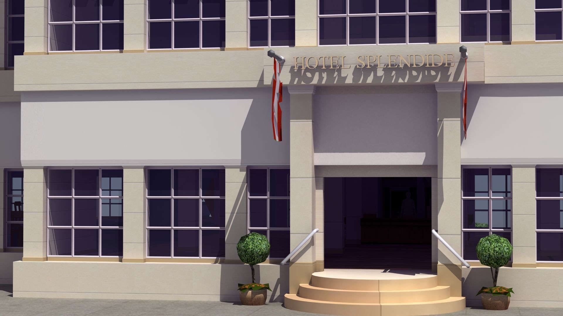 Hotel Full Interior Low-poly 3D model_70