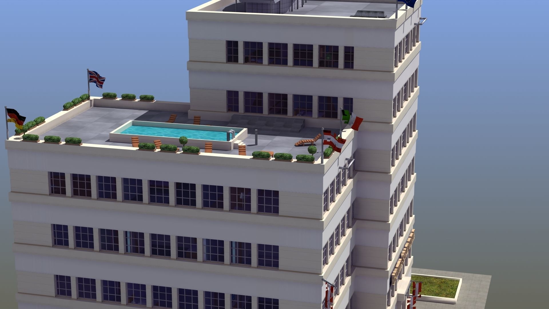 Hotel Full Interior Low-poly 3D model_62