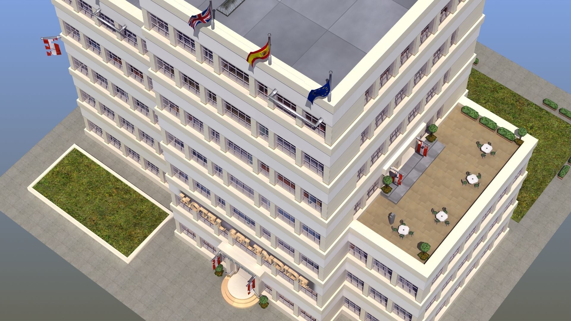 Hotel Full Interior Low-poly 3D model_54