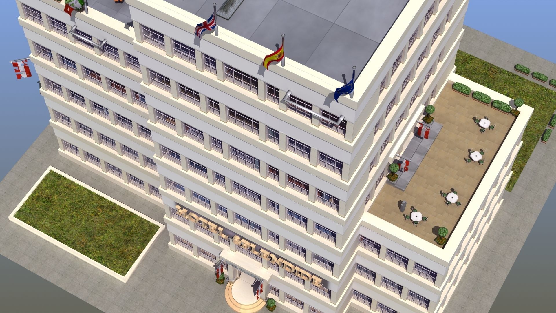 Hotel Full Interior Low-poly 3D model_66