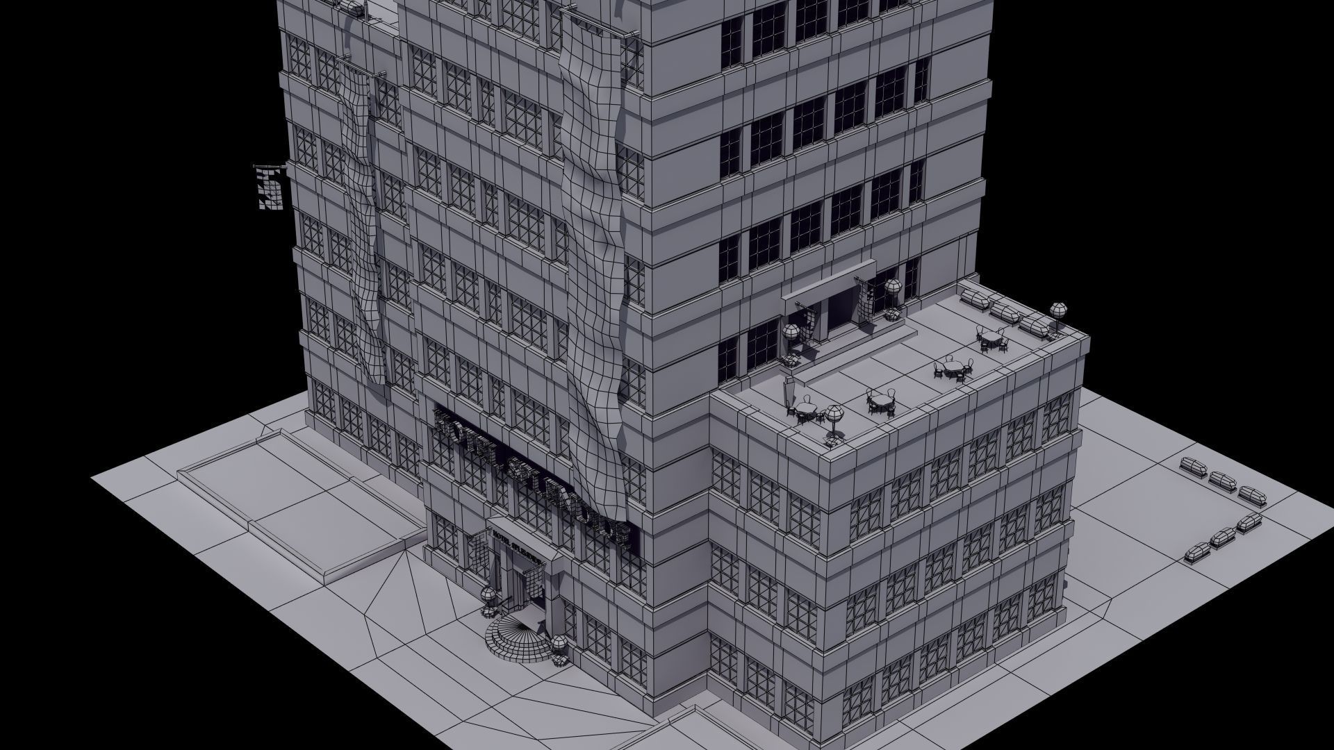 Hotel Full Interior Low-poly 3D model_21