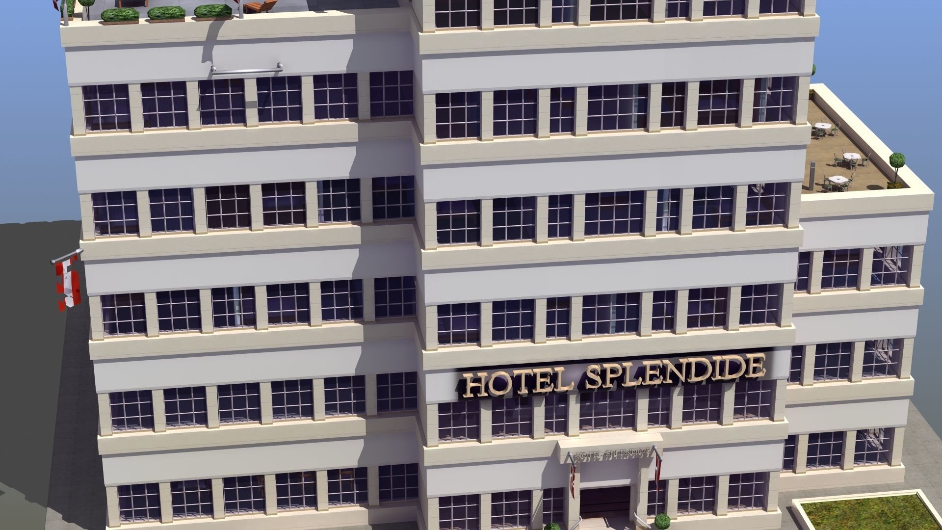 Hotel Full Interior Low-poly 3D model_64
