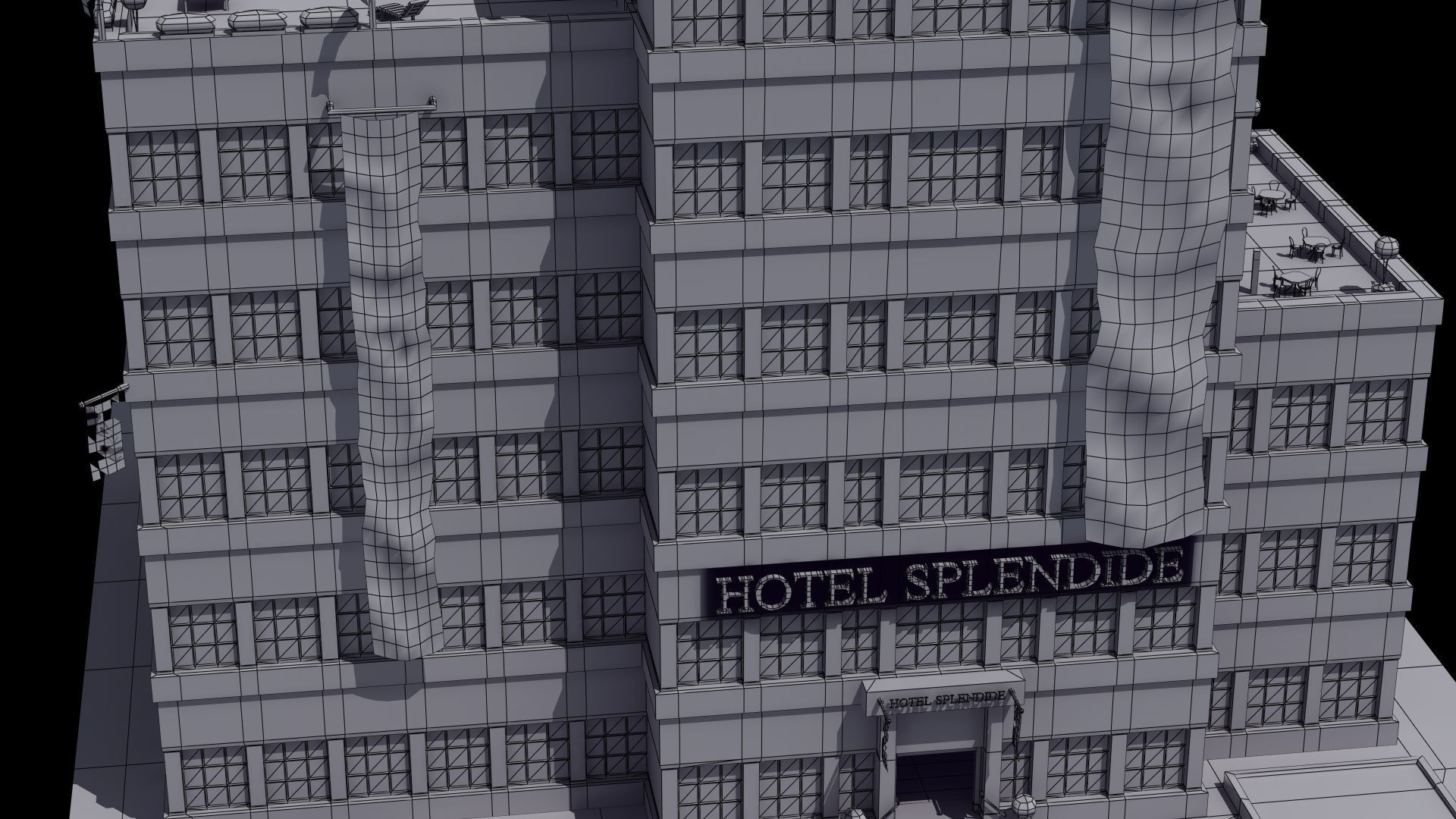 Hotel Full Interior Low-poly 3D model_31