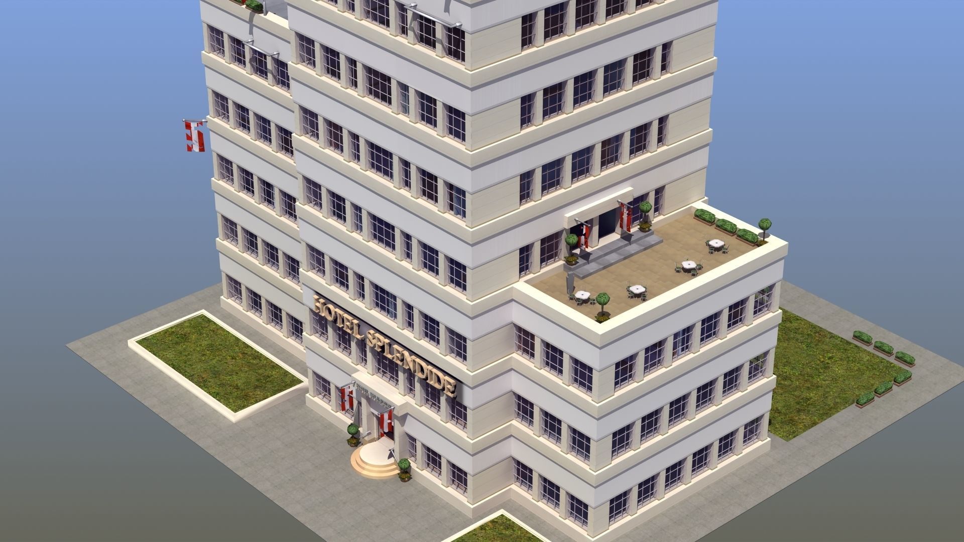 Hotel Full Interior Low-poly 3D model_56