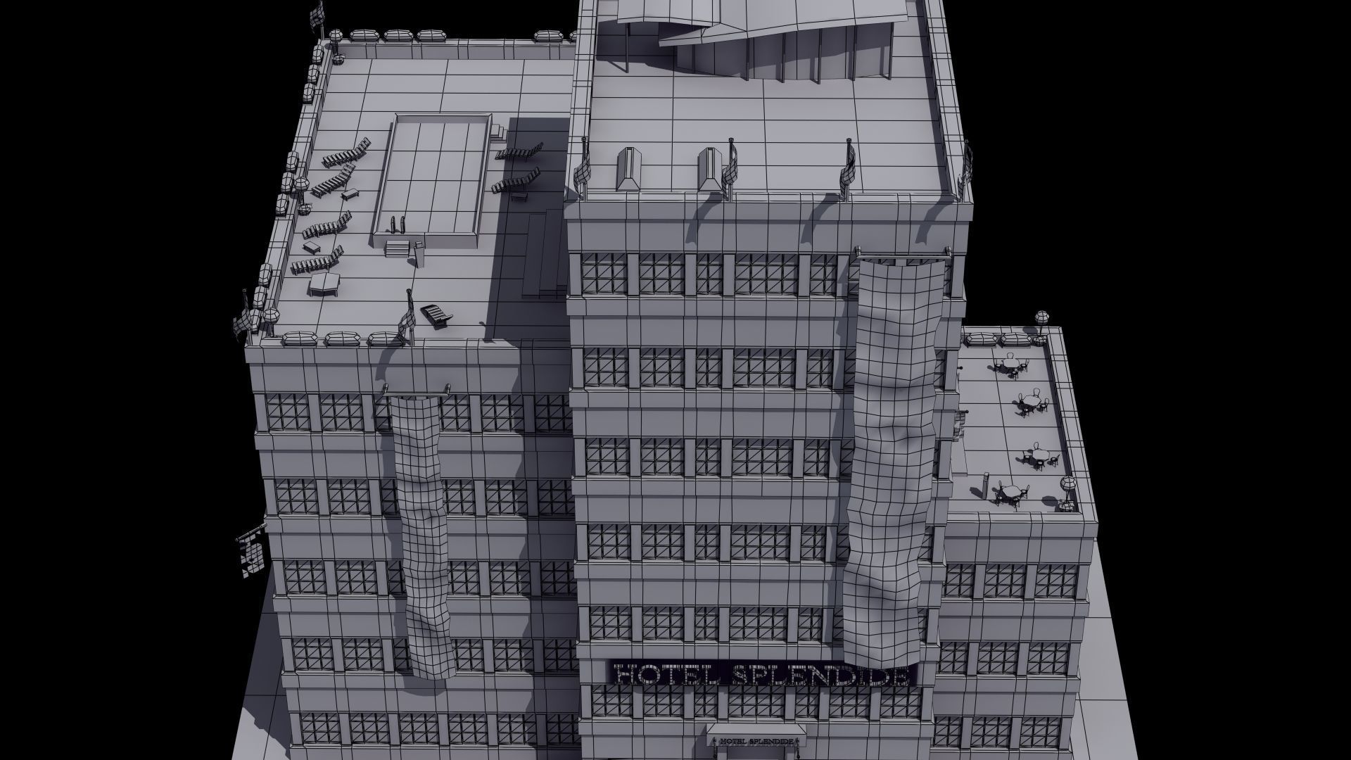 Hotel Full Interior Low-poly 3D model_52