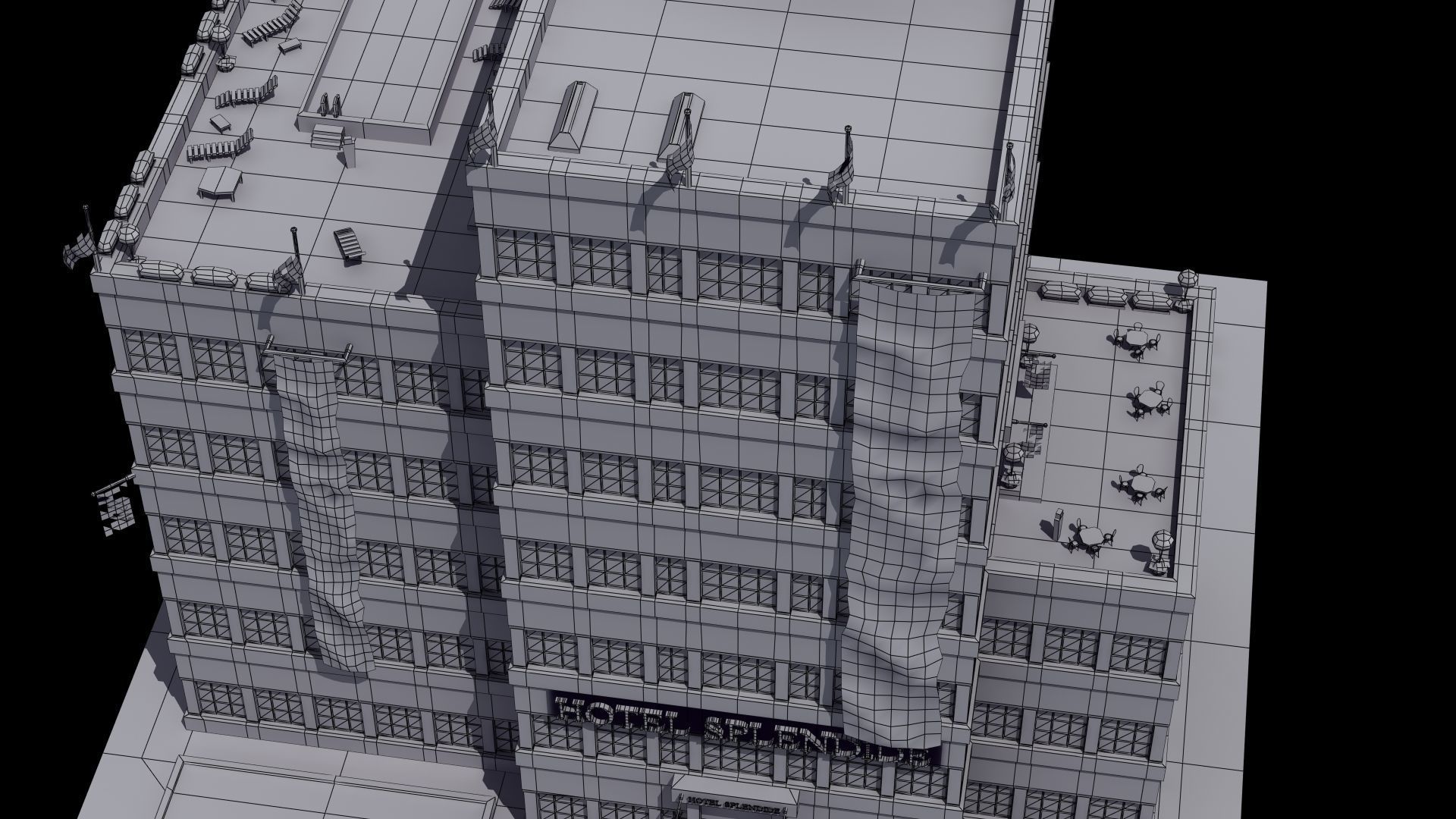 Hotel Full Interior Low-poly 3D model_49