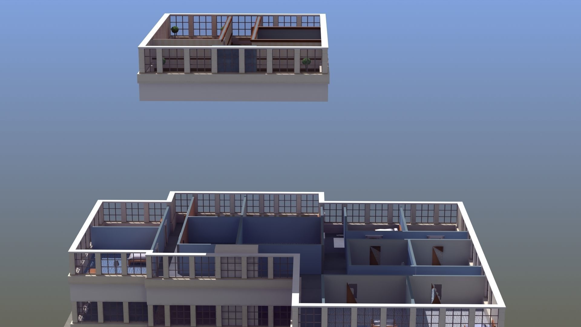 Hotel Full Interior Low-poly 3D model_80