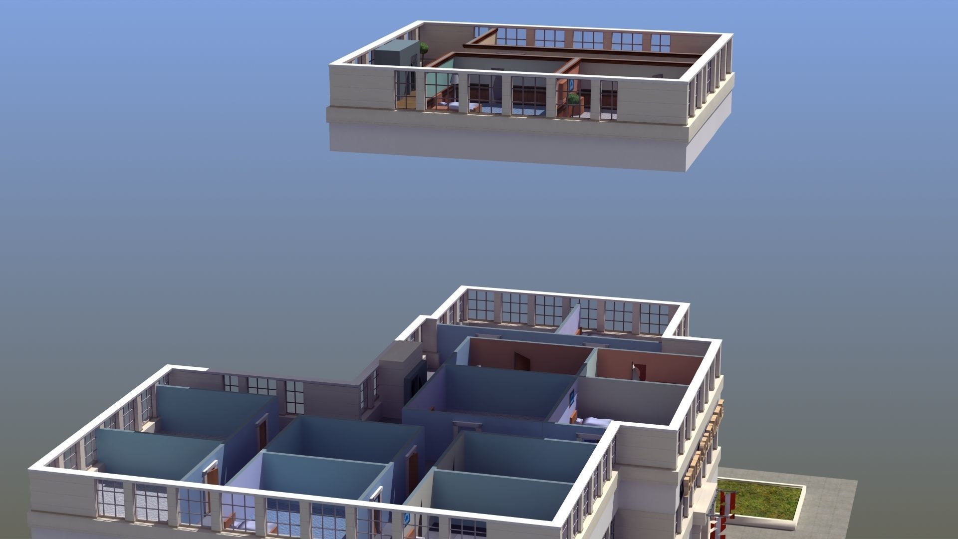 Hotel Full Interior Low-poly 3D model_82