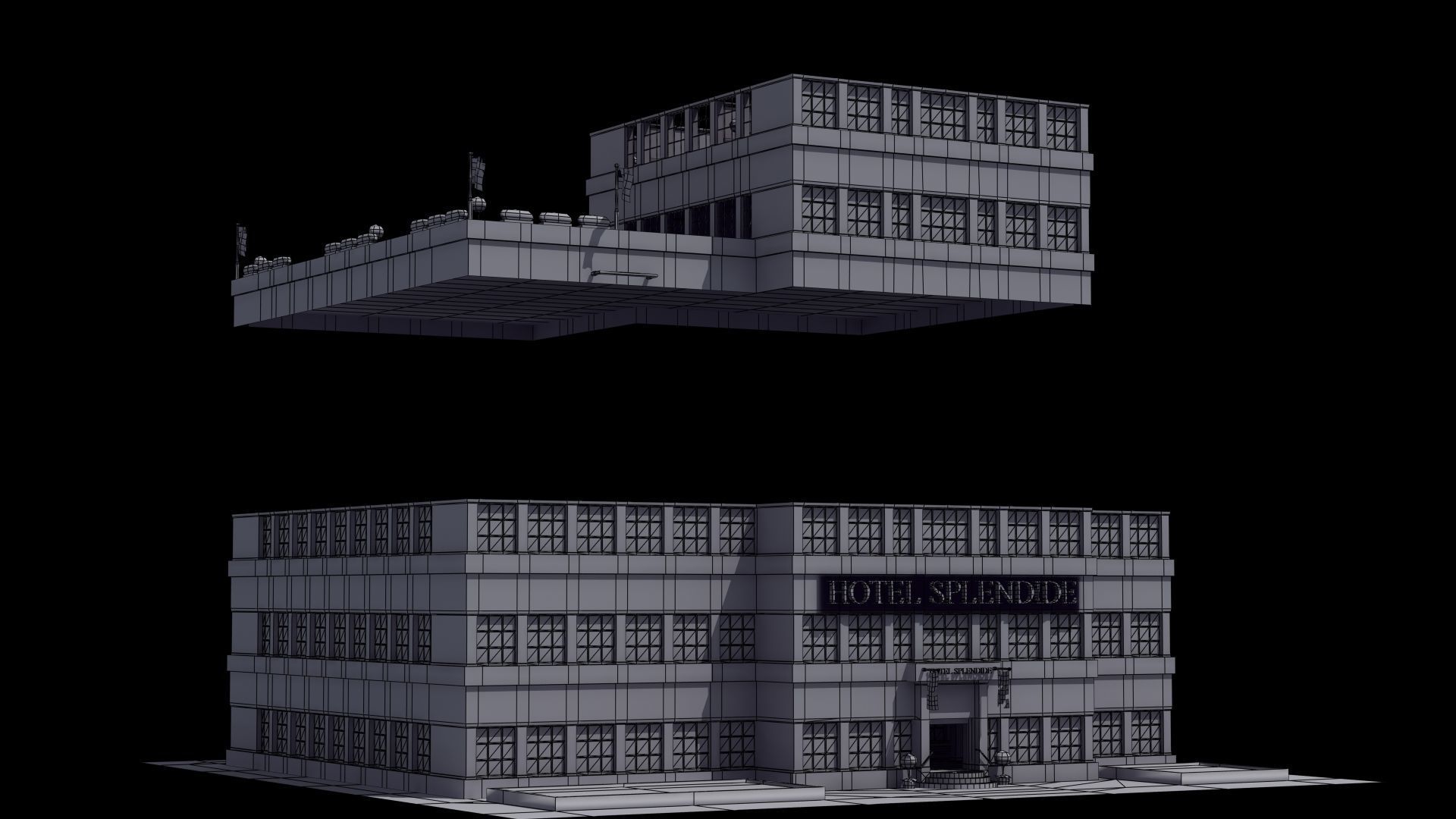 Hotel Full Interior Low-poly 3D model_43