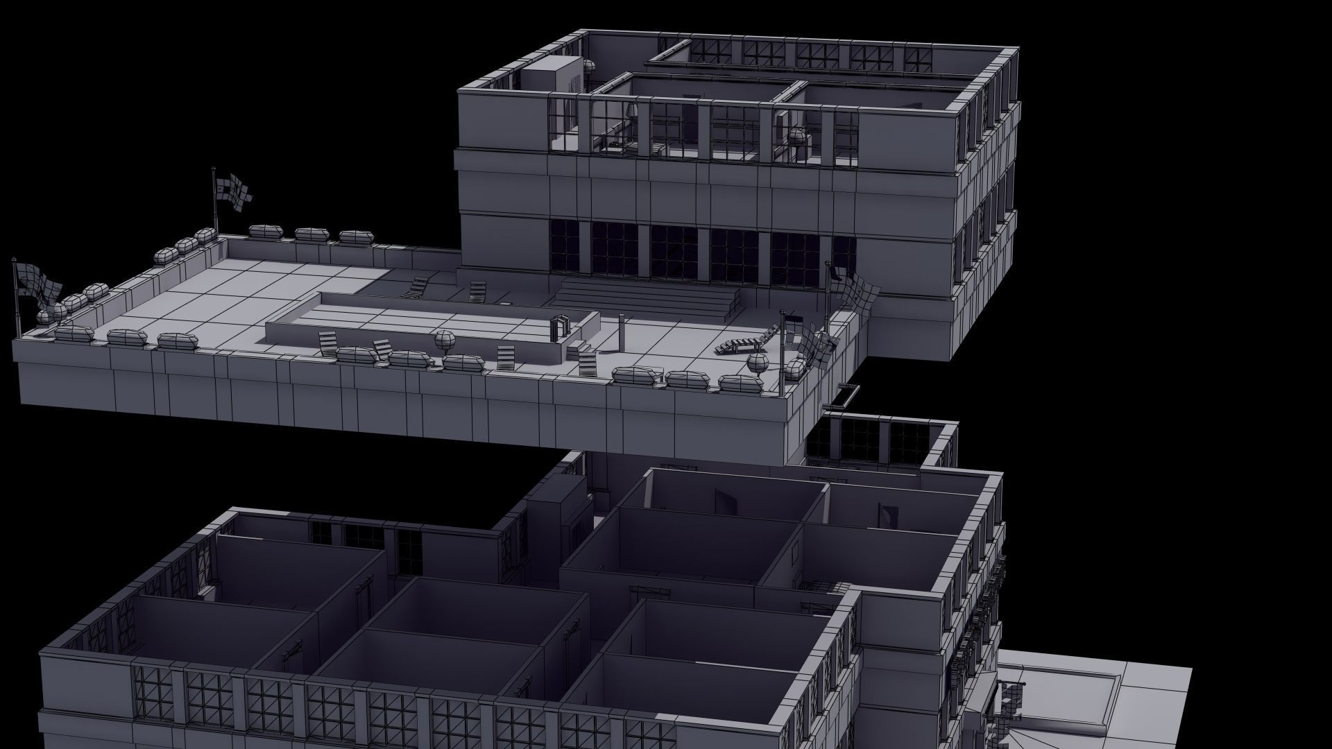 Hotel Full Interior Low-poly 3D model_84