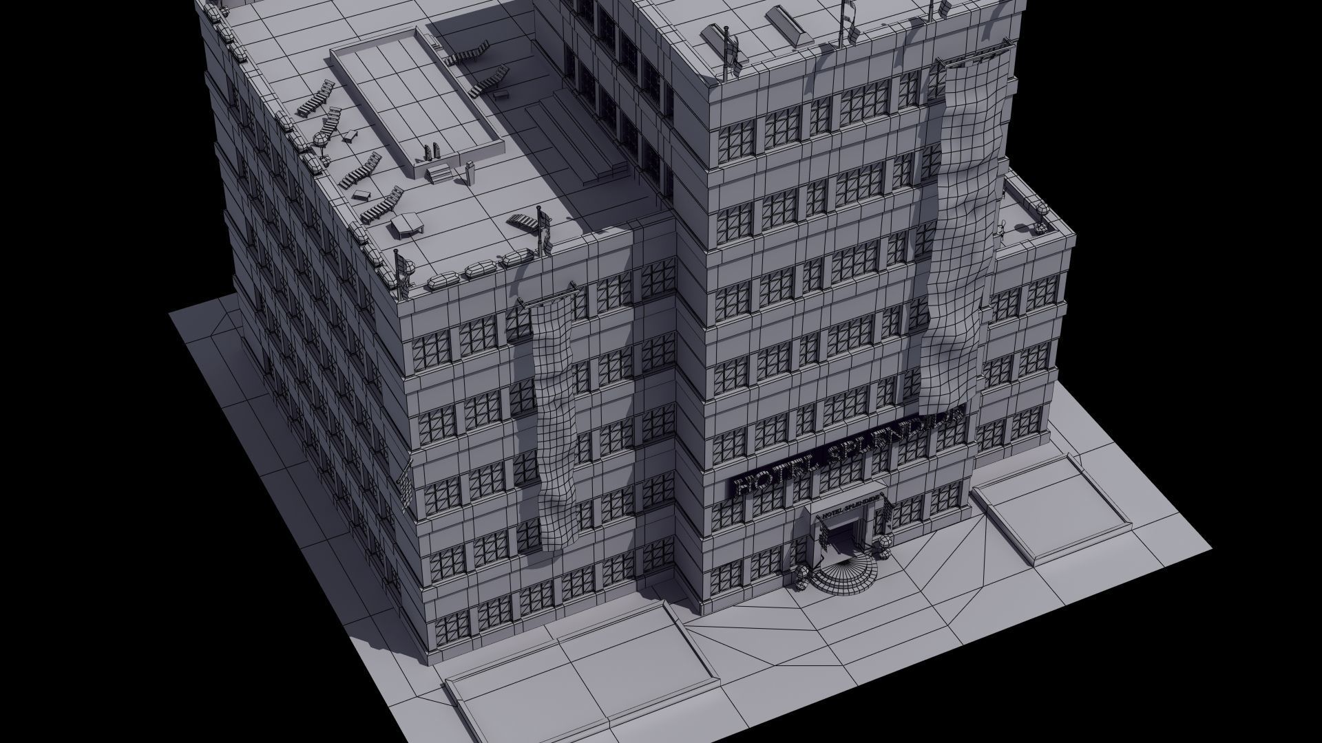 Hotel Full Interior Low-poly 3D model_23