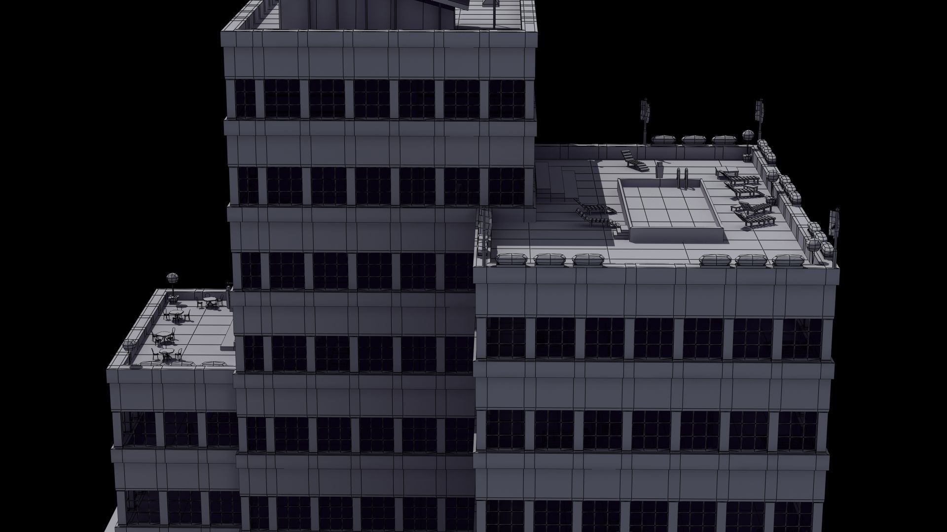 Hotel Full Interior Low-poly 3D model_29