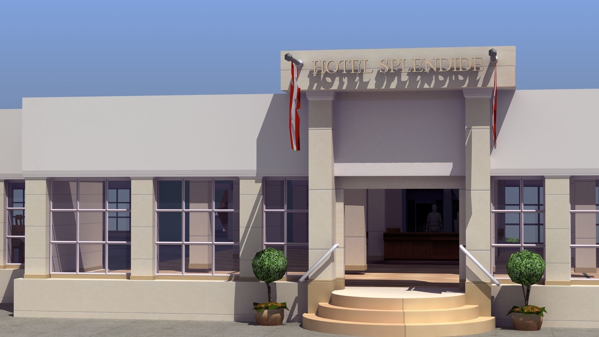 Hotel Full Interior Low-poly 3D model_15