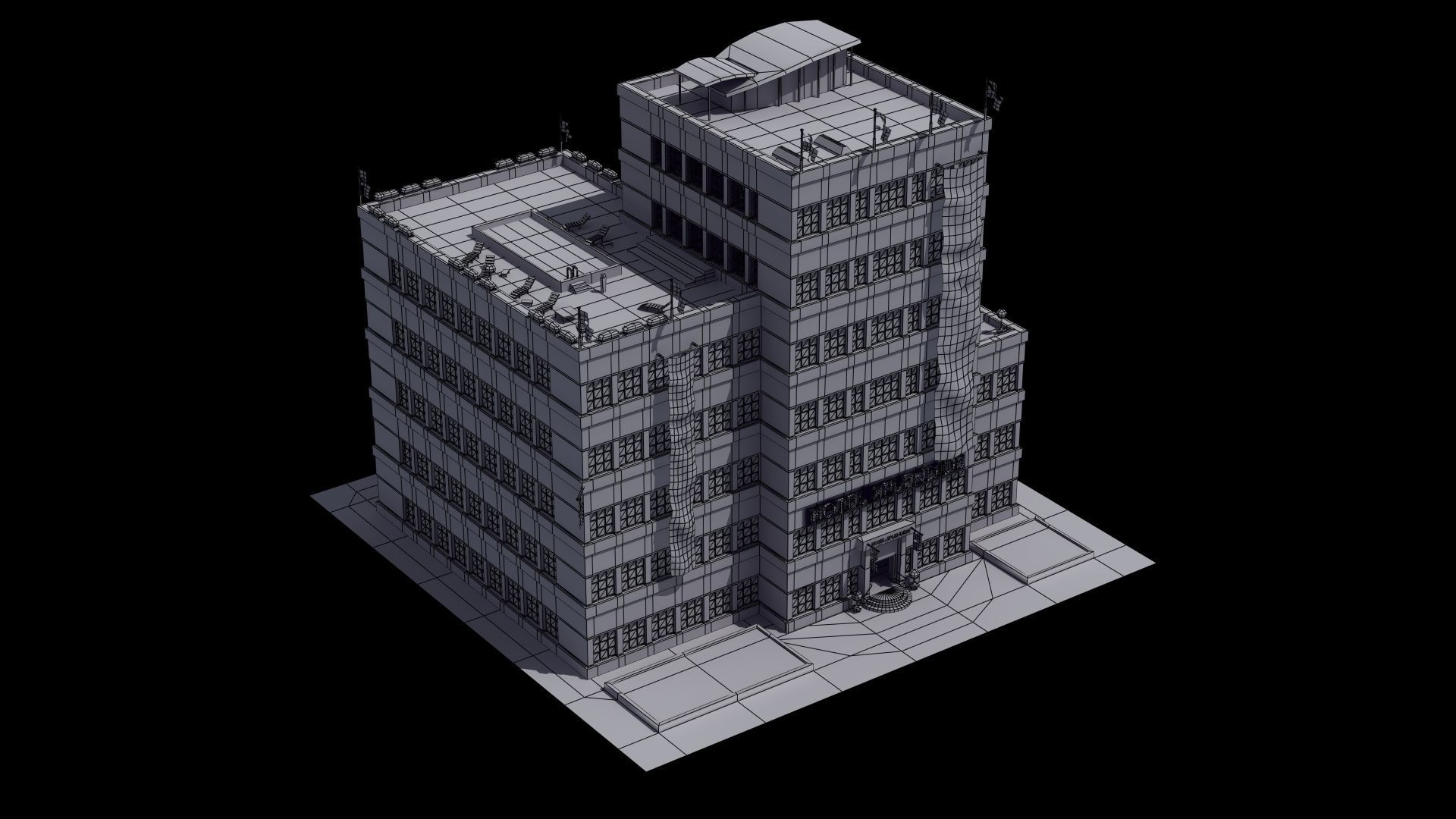 Hotel Full Interior Low-poly 3D model_19