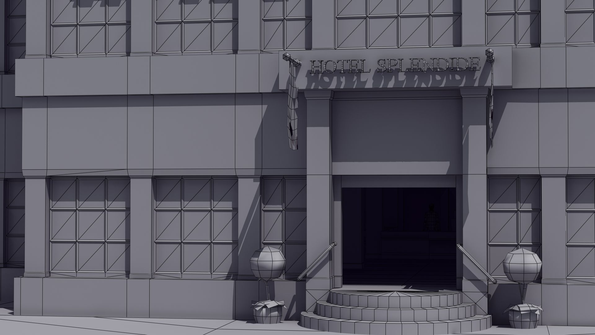 Hotel Full Interior Low-poly 3D model_33