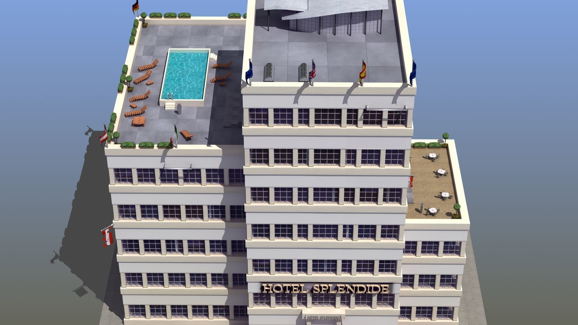 Hotel Full Interior Low-poly 3D model_69