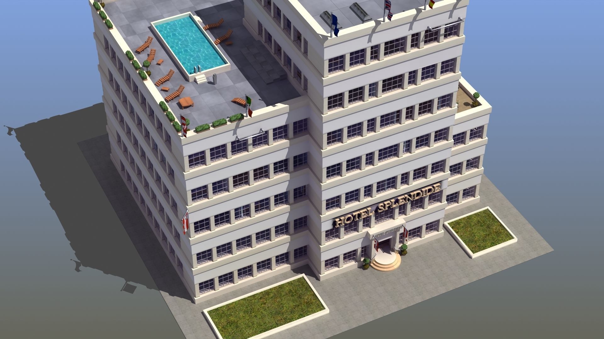 Hotel Full Interior Low-poly 3D model_53