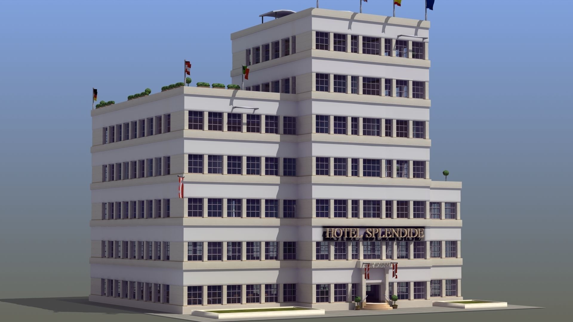 Hotel Full Interior Low-poly 3D model_63