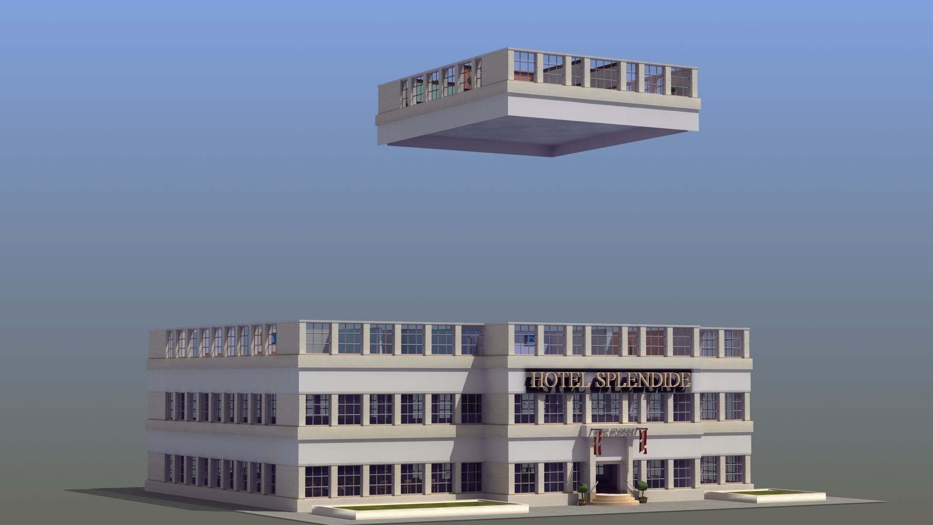 Hotel Full Interior Low-poly 3D model_83