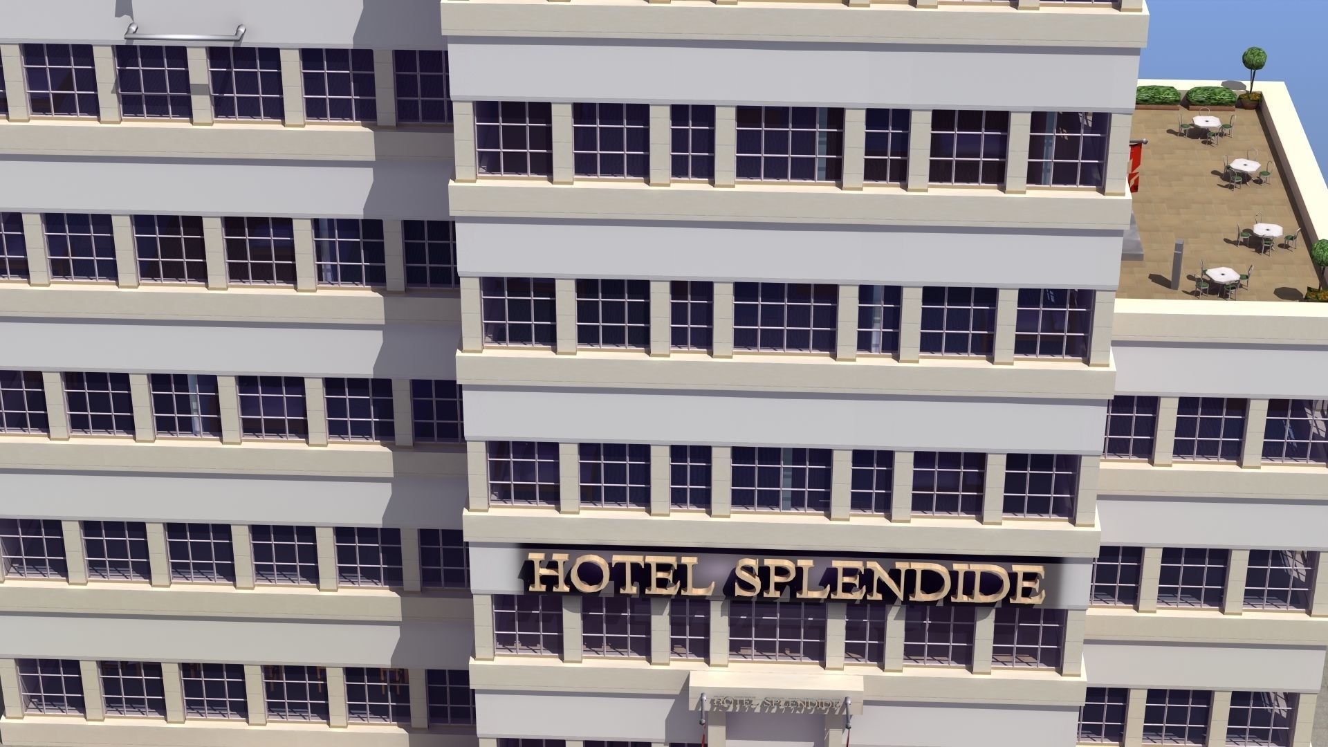 Hotel Full Interior Low-poly 3D model_68