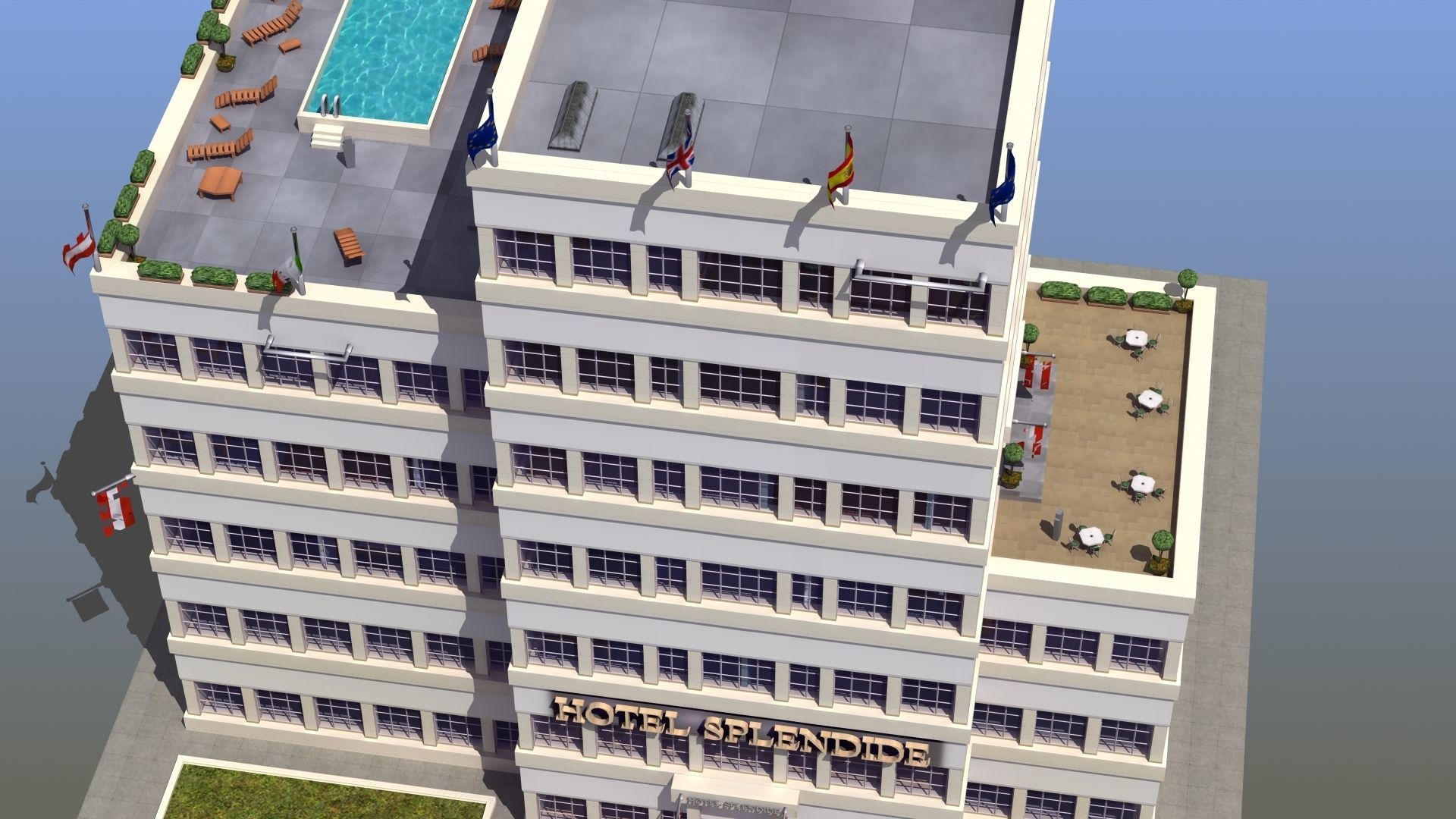 Hotel Full Interior Low-poly 3D model_67