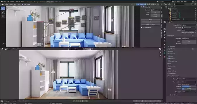 Complete Interior Scene With Models