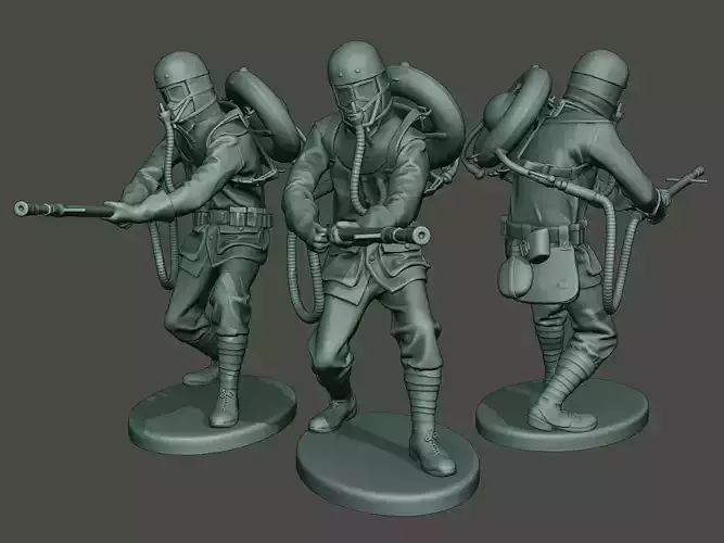 German soldier ww1 action G5 3D print model